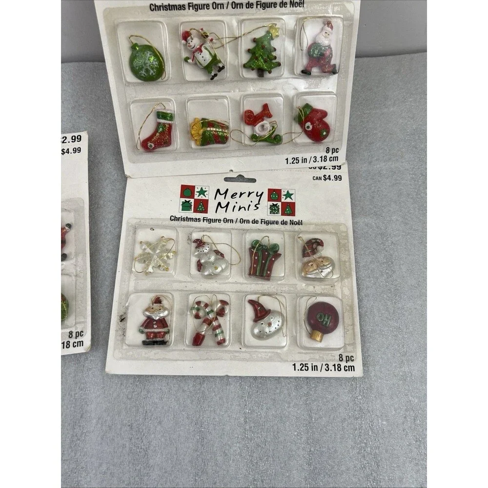 3 Packs Michaels Merry Minis Mini Christmas Tree Ornament Miniature 1.25” 8 Pc